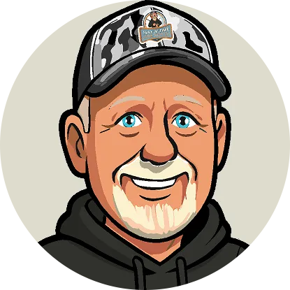 Cartoon illustration of James Higham, founder of Just 'N' Time Home Services